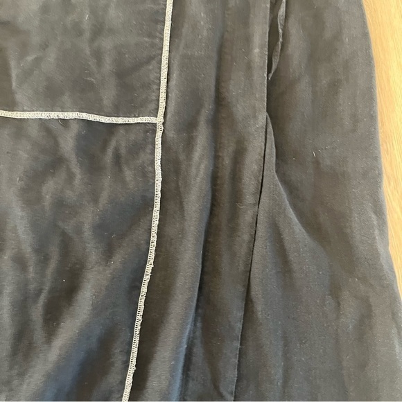 J Jill Linen Maxi Skirt Overlay Embroidered Front Slit Black Lagenlook 6P - Picture 9 of 10